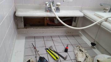 浴室デッキ水栓取替工事