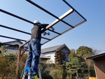 姫路市　カーポートの波板張替