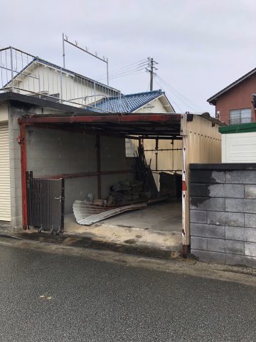 鉄骨のカーポートの撤去　姫路