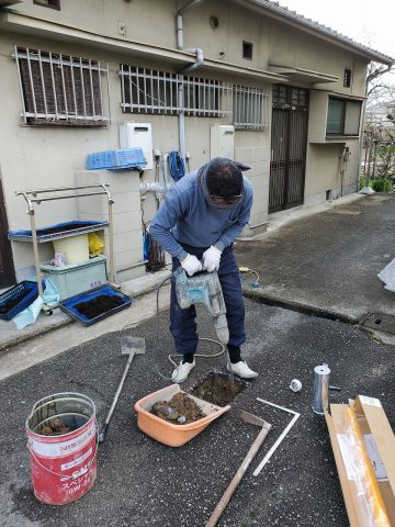 駐車場ポール設置