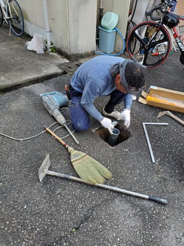 駐車場ポール設置