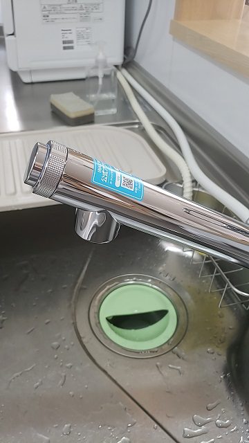 浄水器付きの水栓金具　施工後