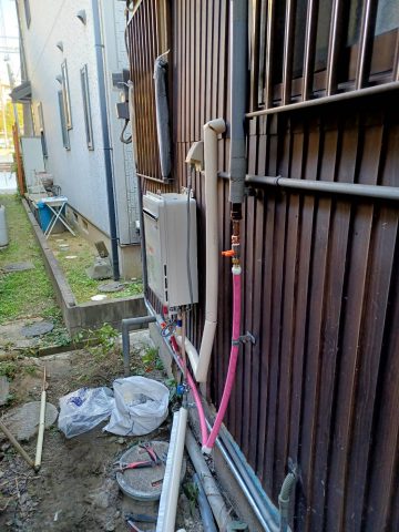 温水器からｶﾞｽ給湯器工事　姫路