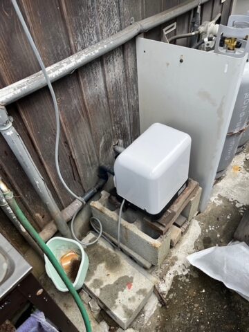 姫路市　お庭の水まきのために井戸水ポンプを交換工事