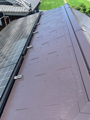 姫路市　太陽光パネルのある屋根の塗装