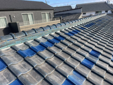 姫路市 雨漏りによる棟積直し、漆喰工事