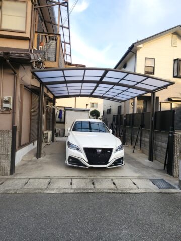 姫路市　カーポート新設、土間コンクリート工事