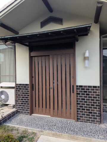 姫路市　玄関引戸取替